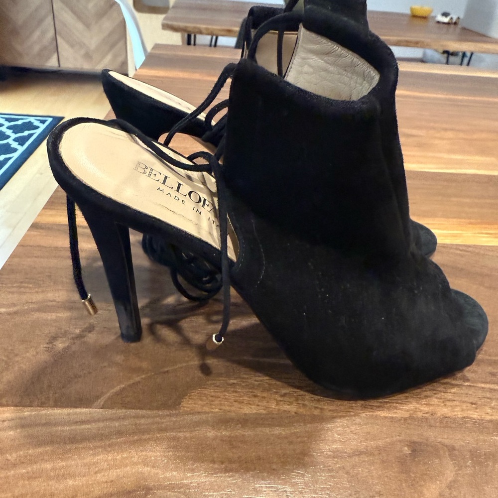 Elegant Black Suede Heels by Bell Loft
